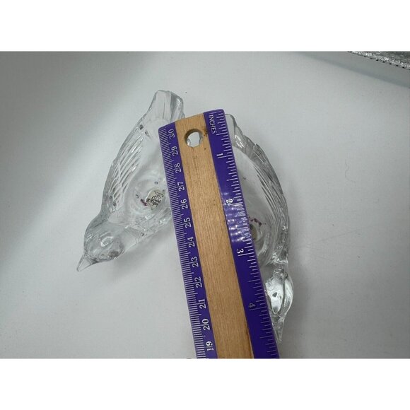 Set of 2 Cristal d'Arques 24% Lead BIRDS Candle Holder  France Crystal Art Glass - Picture 7 of 7